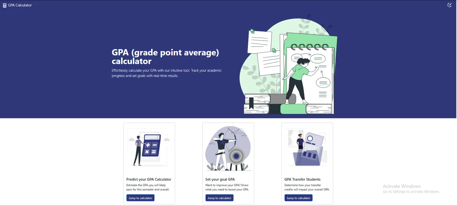 Galala GPA Calculator interface